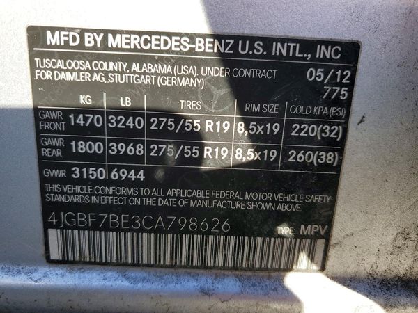 2012 MERCEDES-BENZ GL GL450 4-MATIC