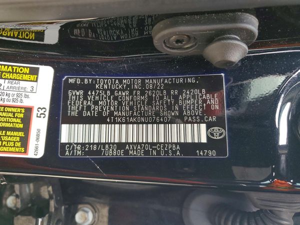 2022 TOYOTA CAMRY XSE