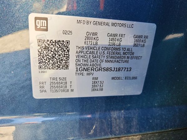 2025 CHEVROLET TRAVERSE LT — VINS