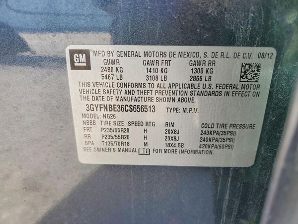 2012 CADILLAC SRX Performance