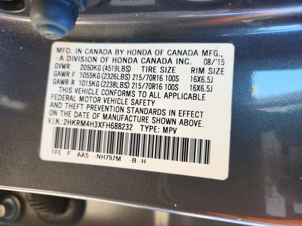 2015 HONDA CRV LX — VINS