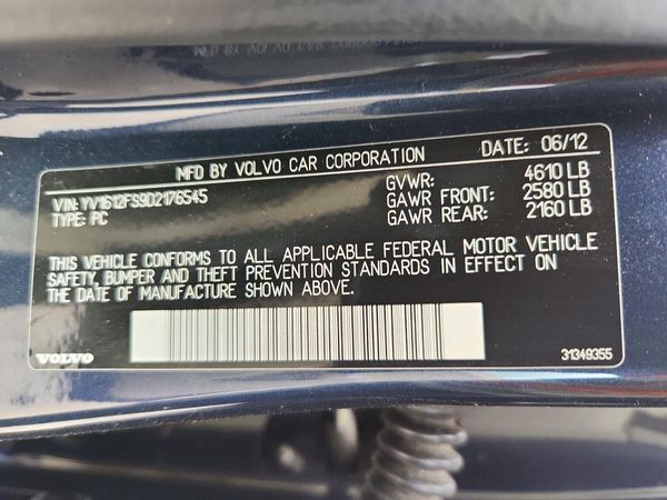 2013 VOLVO S60 — VINS