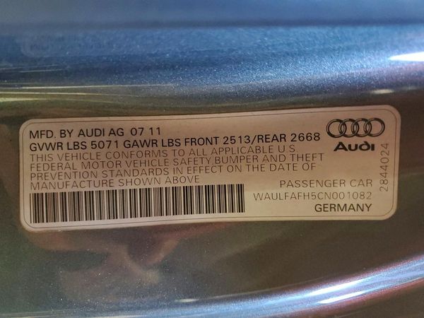 2012 AUDI A5 quattro Premium Plus — VINS