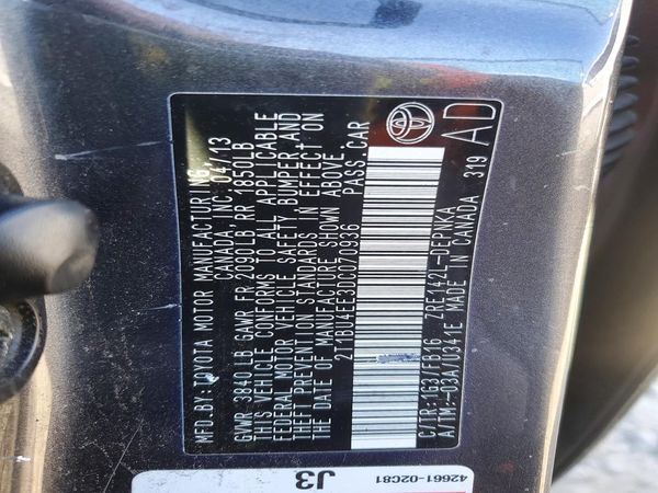 2013 TOYOTA COROLLA — VINS