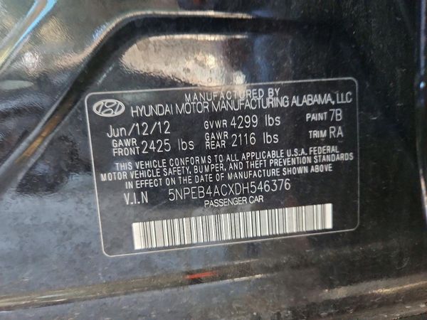 2013 HYUNDAI SONATA GLS/ GLS Popular — VINS