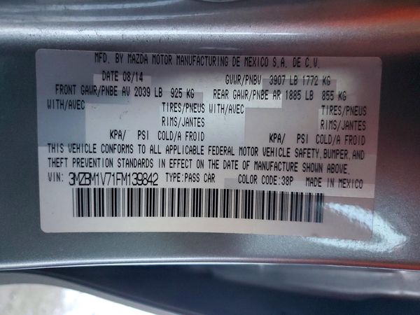 2015 MAZDA 3 Touring/GS