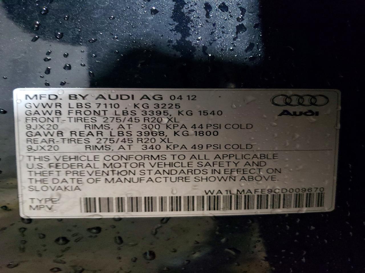 2012 AUDI Q7 Premium Plus