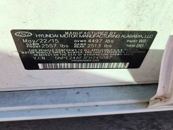 2015 HYUNDAI SONATA SE, ECO — VINS