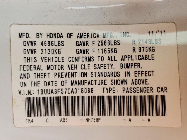 2012 ACURA TL TECH