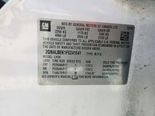 2015 CHEVROLET EQUINOX 1LT — VINS