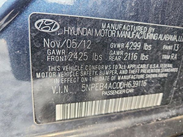 2013 HYUNDAI SONATA
