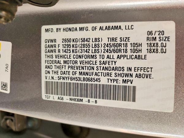 2020 HONDA PILOT EXL