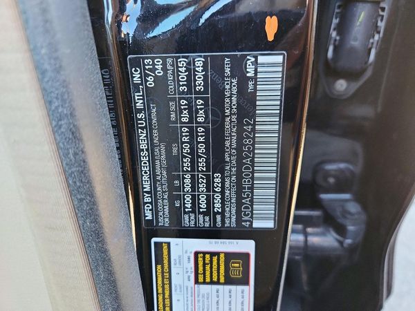 2013 MERCEDES-BENZ ML ML350 4-MATIC — VINS