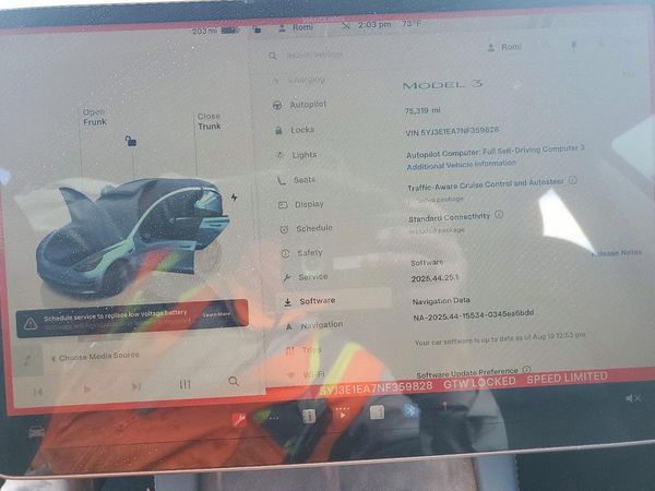 2022 TESLA MODEL 3 — ODOM