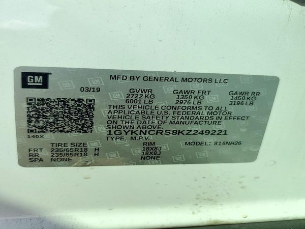 2019 CADILLAC XT5 Luxury — VINS