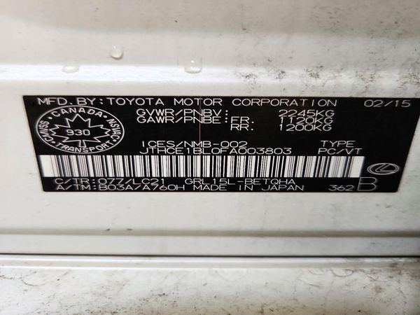 2015 LEXUS GS 350 — VINS