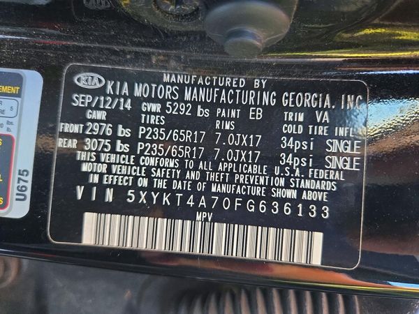 2015 KIA SORENTO GL — VINS