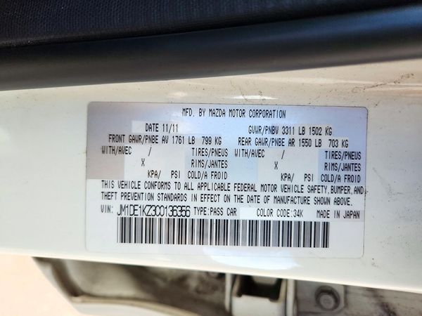 2012 MAZDA 2 Sport/GX — VINS