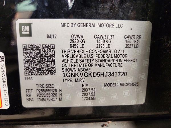 2017 CHEVROLET TRAVERSE 1LT — VINS