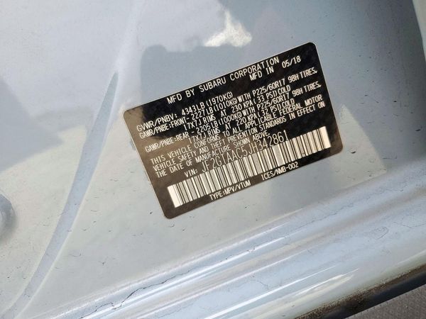 2018 SUBARU CROSSTREK Base — VINS