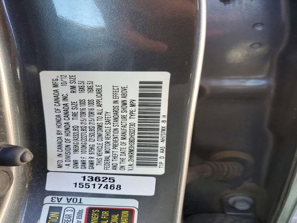 2013 HONDA CRV LX — VINS