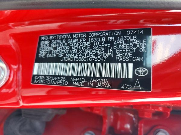 2014 TOYOTA PRIUS — VINS