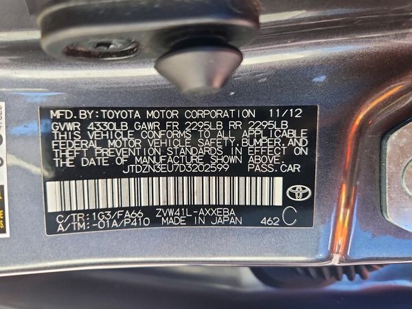 2013 TOYOTA PRIUS — VINS