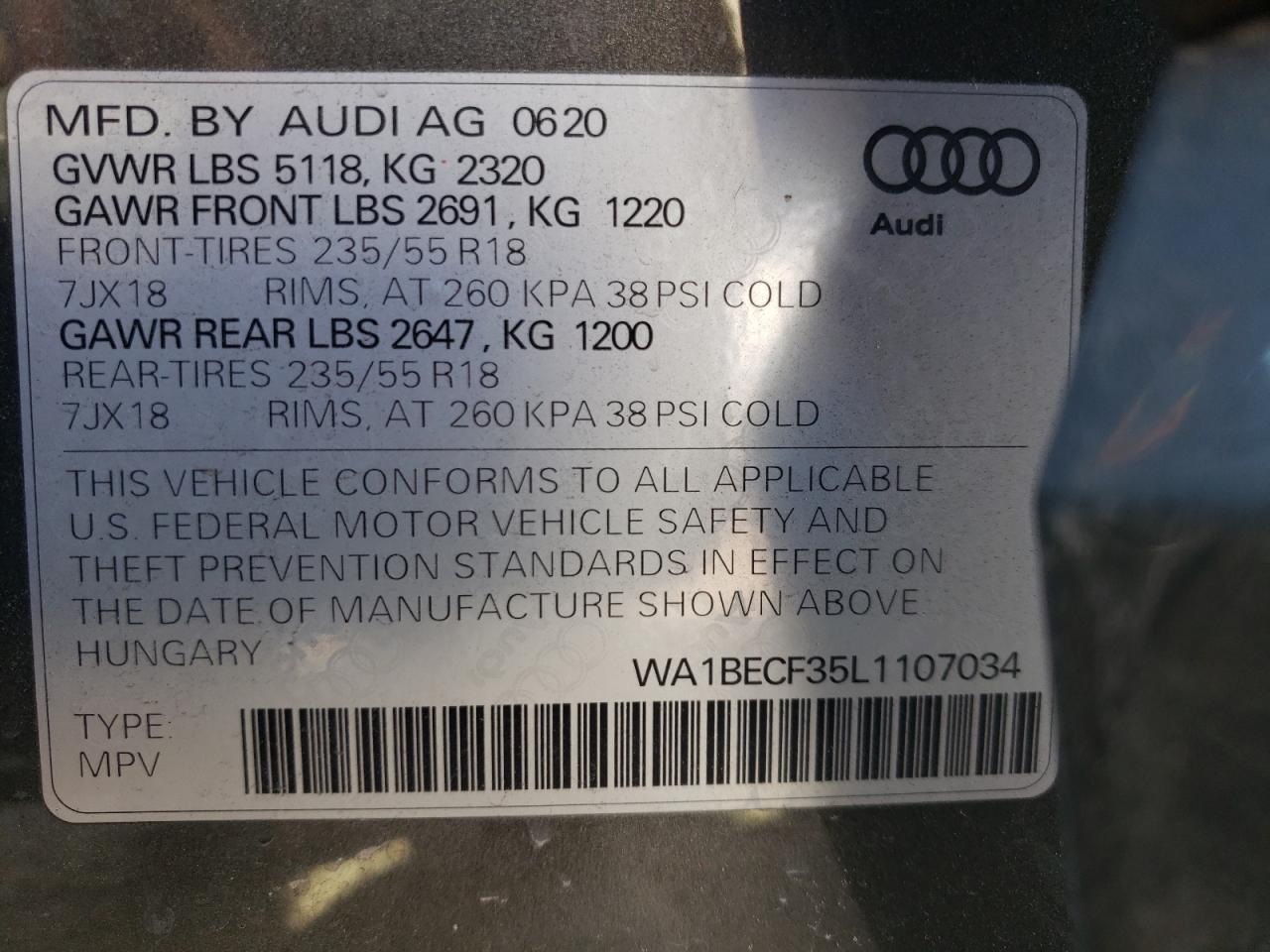 2020 AUDI Q3 quattro Premium Plus