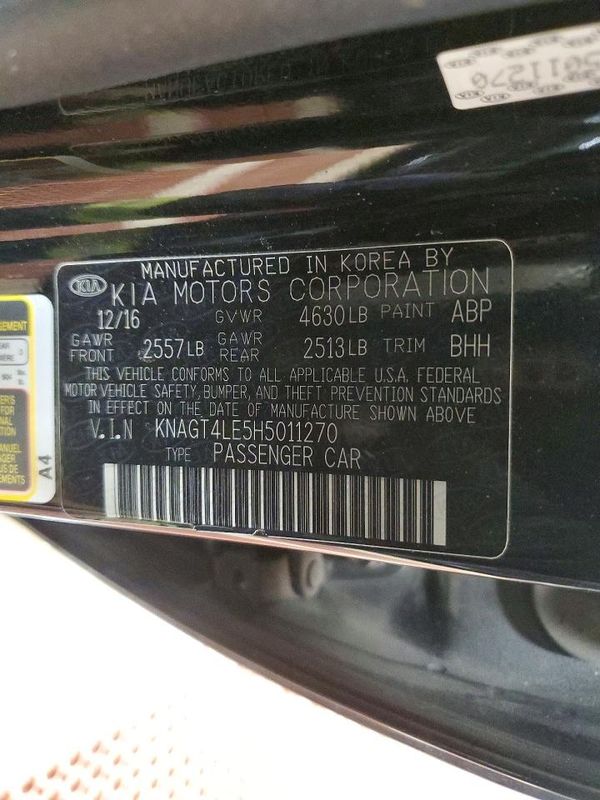 2017 KIA OPTIMA Hybrid Base