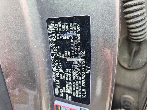 2016 KIA SOUL Plus — VINS