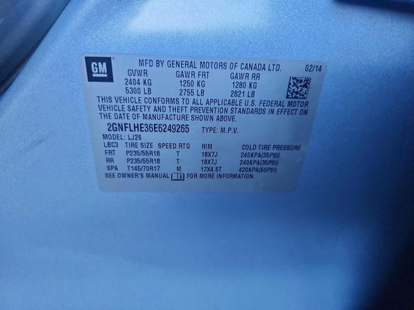 2014 CHEVROLET EQUINOX LTZ — VINS