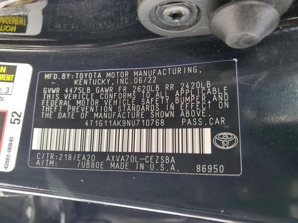 2022 TOYOTA CAMRY