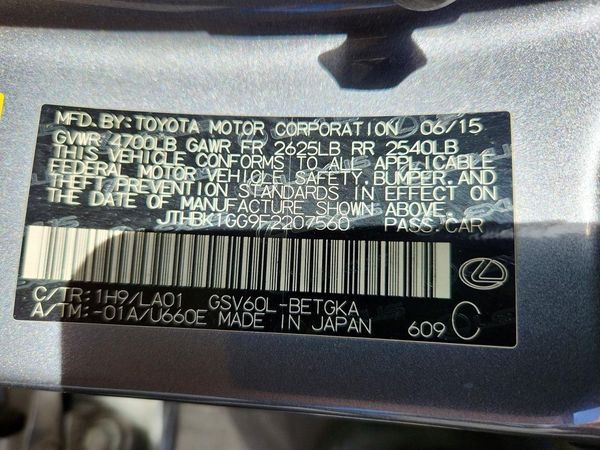 2015 LEXUS ES 350 — VINS