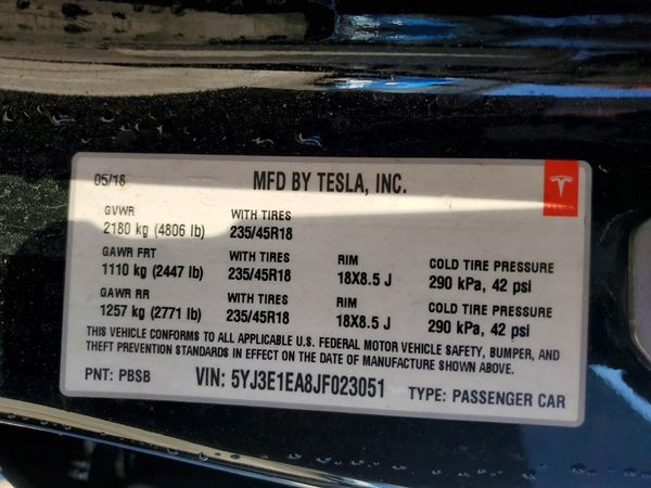 2018 TESLA MODEL 3