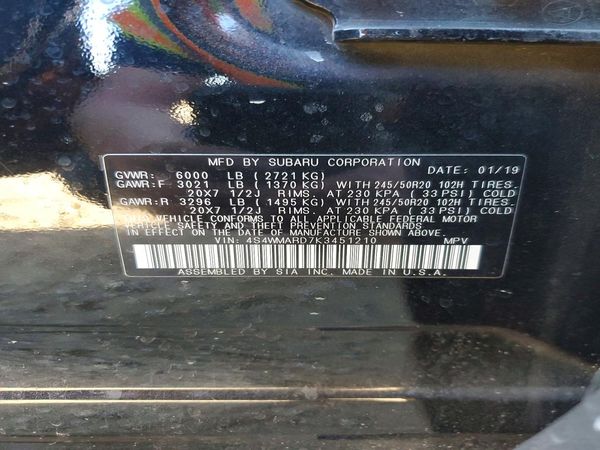 2019 SUBARU ASCENT