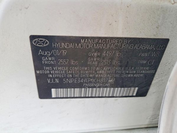 2019 HYUNDAI SONATA
