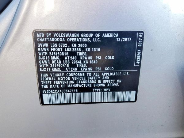 2018 VOLKSWAGEN ATLAS