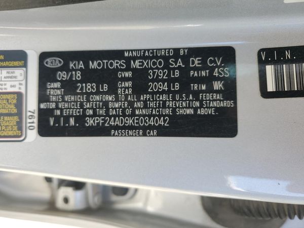 2019 KIA FORTE FE/LX/LXS