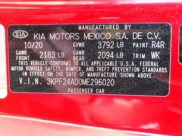 2021 KIA FORTE FE, LXS