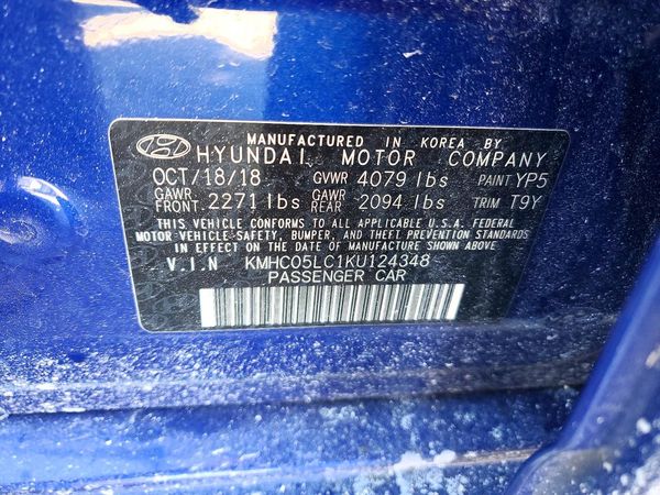 2019 HYUNDAI IONIQ
