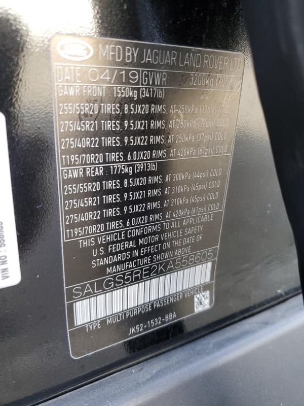 2019 LAND ROVER RANGE ROVER Supercharged LWB