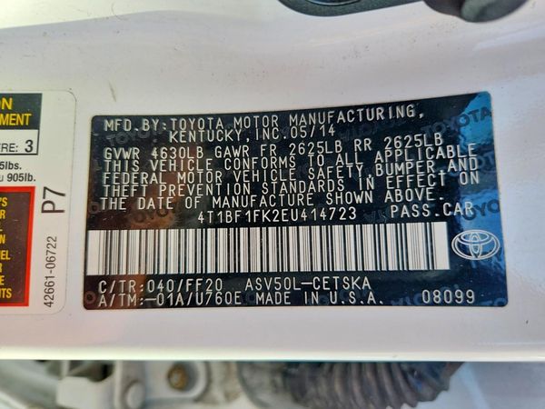 2014 TOYOTA CAMRY