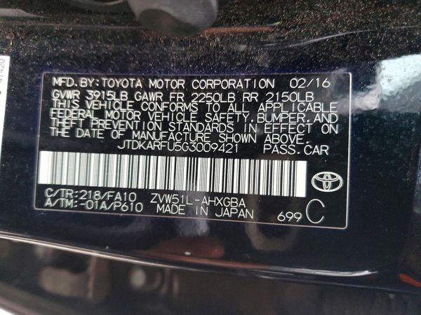2016 TOYOTA PRIUS