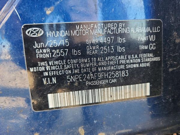 2015 HYUNDAI SONATA SE, ECO