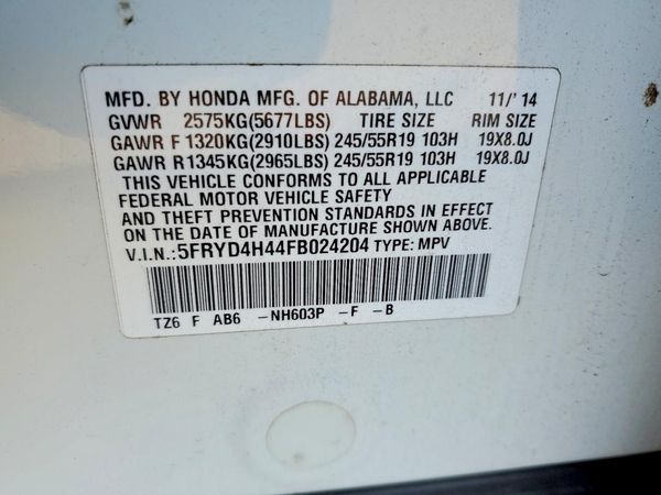 2015 ACURA MDX SH-AWD Tech