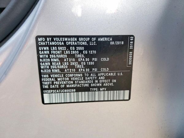 2018 VOLKSWAGEN ATLAS