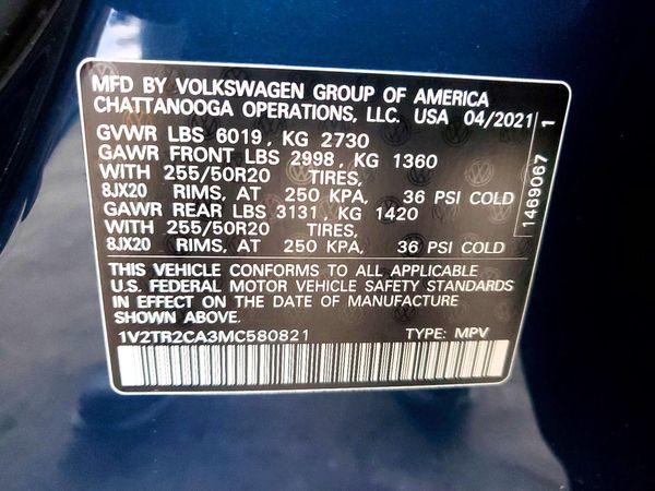 2021 VOLKSWAGEN ATLAS