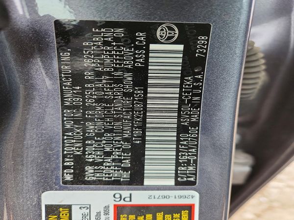 2014 TOYOTA CAMRY