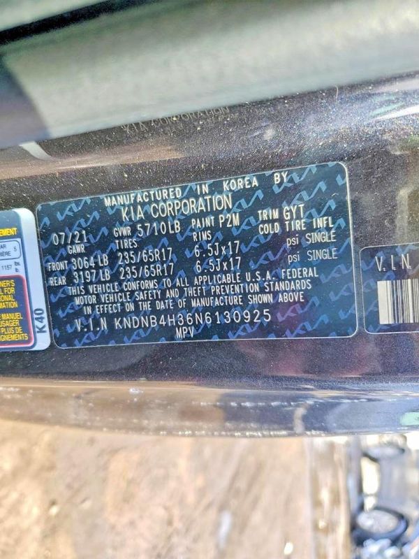 2022 KIA CARNIVAL LX, LX Seat Package