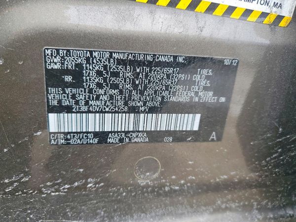 2012 TOYOTA RAV4 Standard